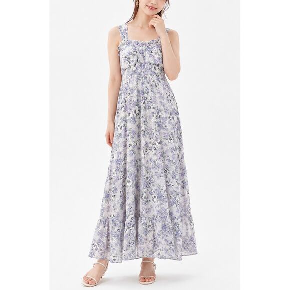 31 Sons De Mode Dresses & Skirts - 31 Sons de Mode Lavender Floral Ruffle Maxi Dress Sleeveless Cross Back 38/Small